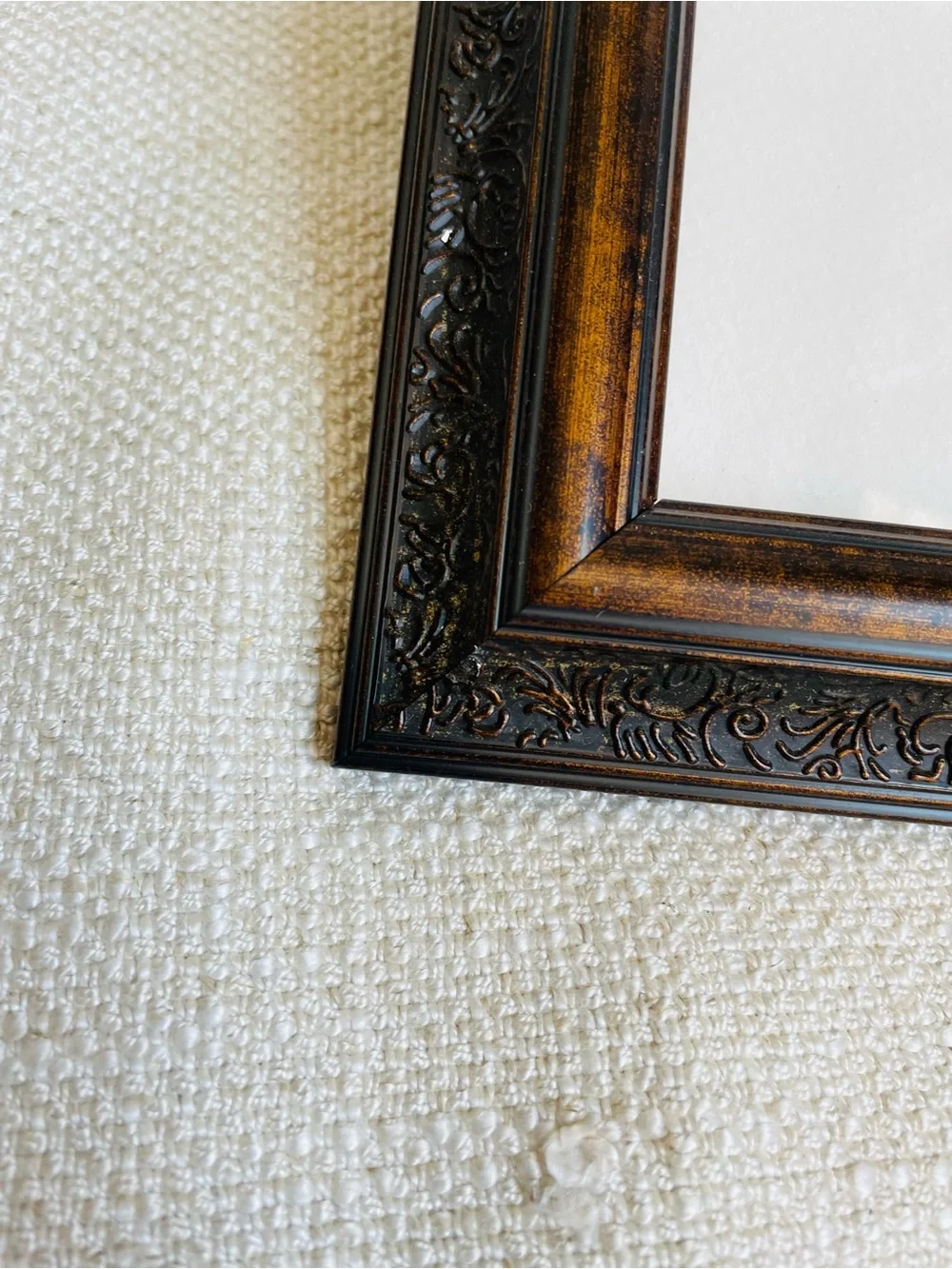 Vintage Classic Ornate Brown Picture Frame with White Mat Fits 8x10